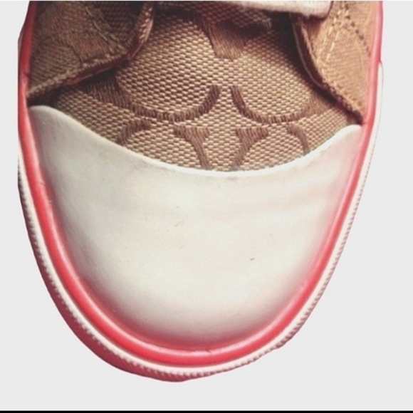 COACH Bonney Poppy Signature Logo Foldover High Top Sneakers EUC - Picture 10 of 11